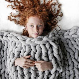 Big Cotton Blanket Chunky Knit Blanket 100x200cm – Panapufa